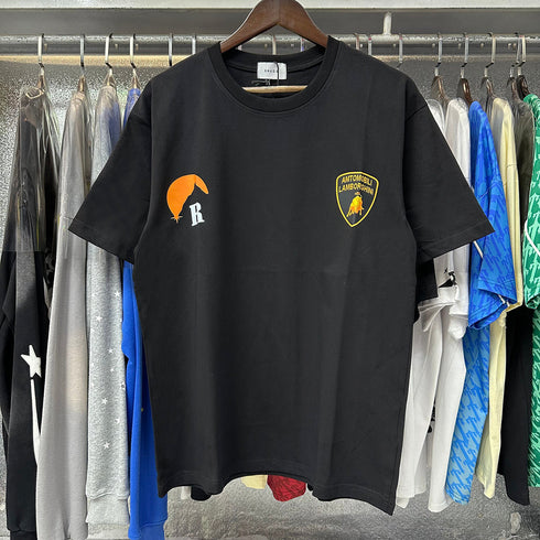 Rhude T-shirts Sunset Printing Cotton Casual Short Sleeve Men and Women