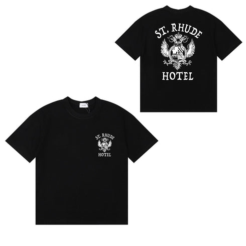 Rhude T-shirts Totem Simple Printing Cotton Casual Short Sleeve Men and Women