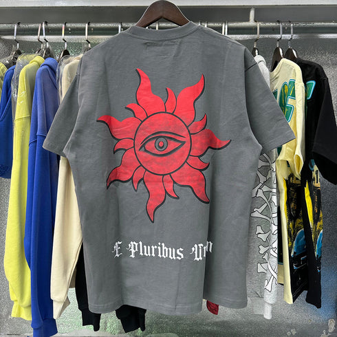 Godspeed T-shirts Street View Rose Print Cotton Casual Short Sleeve Men and Women