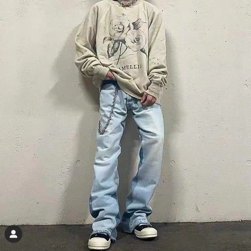 Gallery Dept Jeans Color-matching Flared Jeans Floor-mopping Straight Pants