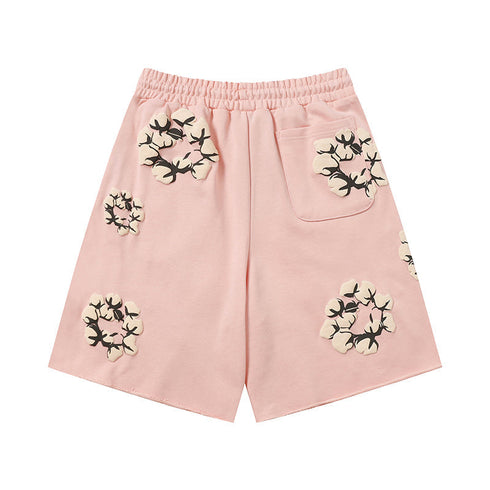 Denim Tears Shorts Yellow floral cotton