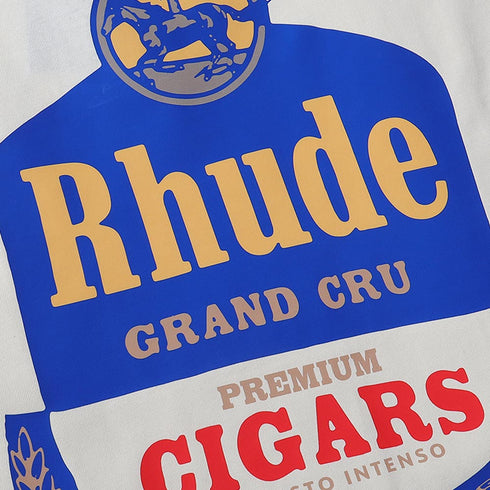 Rhude T-shirts Wine Printing Cotton Casual Short Sleeve Men and Women