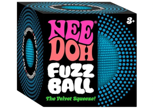 NeeDoh Fuzzball The Velvet Squeeze Squishy Fidget Toy Blue