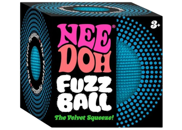 NeeDoh Fuzzball The Velvet Squeeze Squishy Fidget Toy Blue