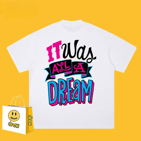Drew T-shirts Smiley Face Printing Couple High Street