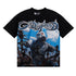 Godspeed T-shirts Blue Sky White Clouds Poppy Skull Planting Printing Cotton Casual Short Sleeves Men and Women