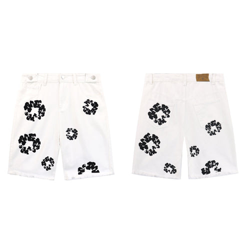 Denim Tears Shorts Summer Men's and Women's Loose Casual Denim Shorts