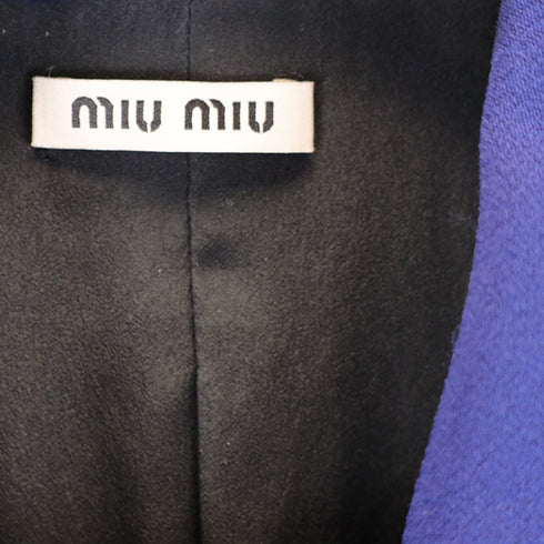 Women's Miu Miu Double-Breasted Evening Jacket in Blue Wool