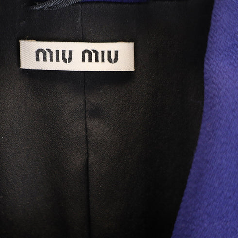 Women's Miu Miu Double-Breasted Evening Jacket in Blue Wool