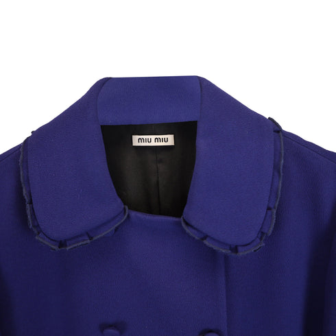 Women's Miu Miu Double-Breasted Evening Jacket in Blue Wool