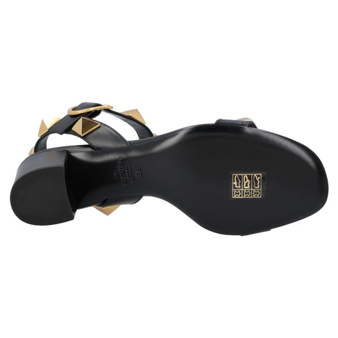 Women's Valentino Roman Stud Sandals Black