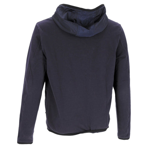 Men's Prada Zipped Hoodie in Navy Blue Cotton and Nylon