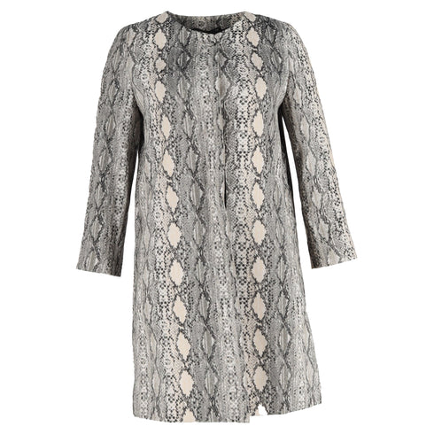 Women's Max Mara Studio Panetto Coat in Animal Print Viscose
