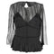 Women's Chloé Pleated Sheer Long Sleeve Blouse in Black Silk