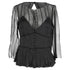 Women's Chloé Pleated Sheer Long Sleeve Blouse in Black Silk