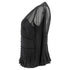 Women's Chloé Pleated Sheer Long Sleeve Blouse in Black Silk