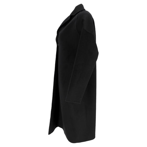 Women's Stella Mccartney Hidden Buttoned Coat in Black Wool