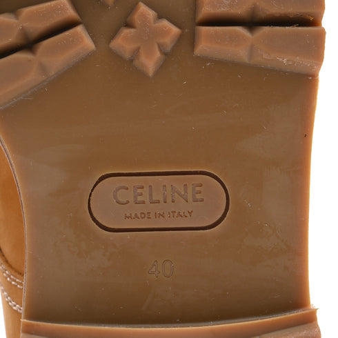 Men's Celine Kurt Leather-Trimmed Boots In Brown Nubuck