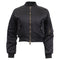 Women's Balenciaga Shrunk Bomber Jacket in Black Polyamide