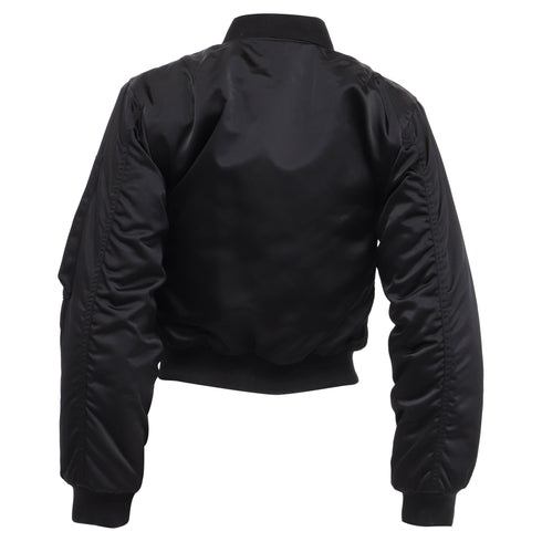 Women's Balenciaga Shrunk Bomber Jacket in Black Polyamide