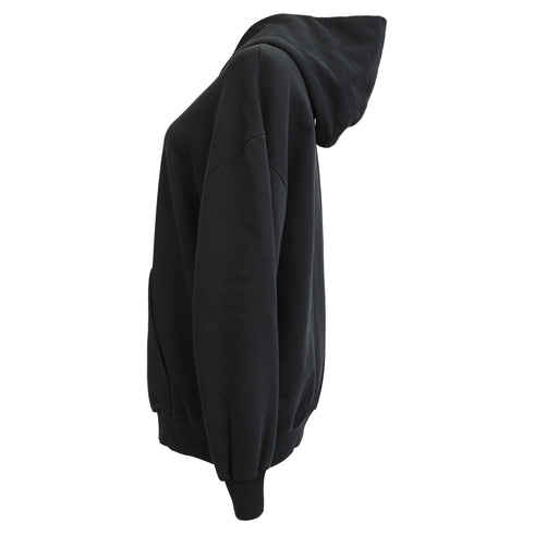 Women's Balenciaga Zip-Up Hoodie in Black Cotton