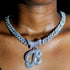 Butterfly Initial Cuban Necklace Bracelet Bundle