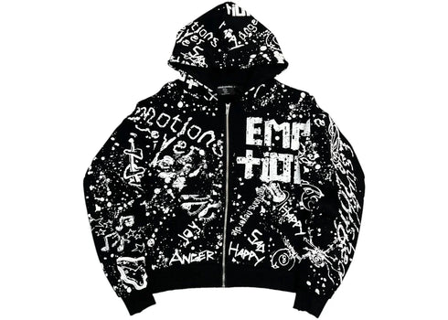 Mixed Emotions Graffiti Hoodie Black