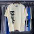 Rhude T-shirts Vertical Solid Color Printed Cotton Casual Short Sleeve Men and Women