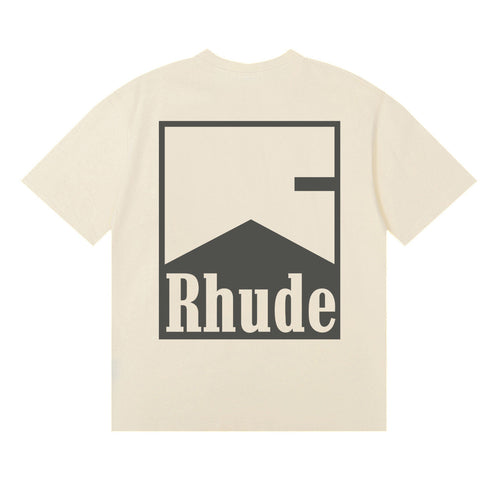 Rhude T-shirts Printed Cotton Crew Neck Short Sleeve Men and Women