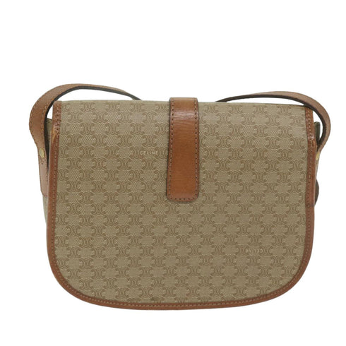 Vintage Saddle Flap Shoulder Bag Macadam Coated Canvas Small