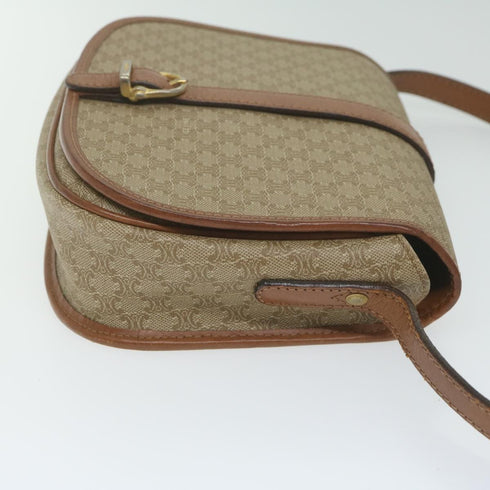 Vintage Saddle Flap Shoulder Bag Macadam Coated Canvas Small