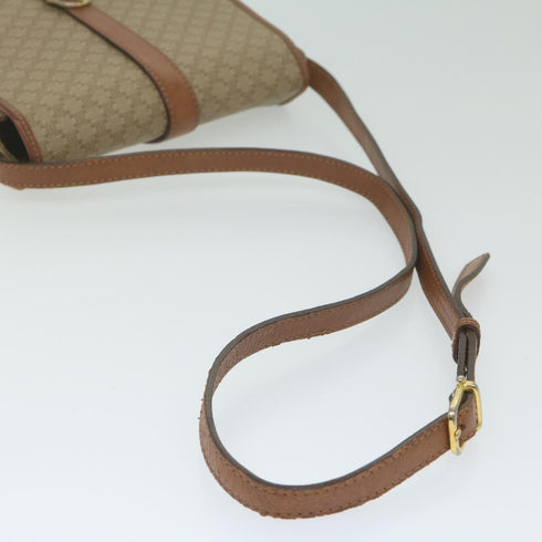 Vintage Saddle Flap Shoulder Bag Macadam Coated Canvas Small