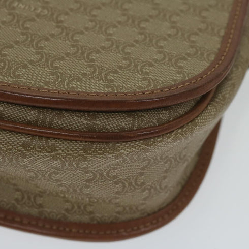 Vintage Saddle Flap Shoulder Bag Macadam Coated Canvas Small