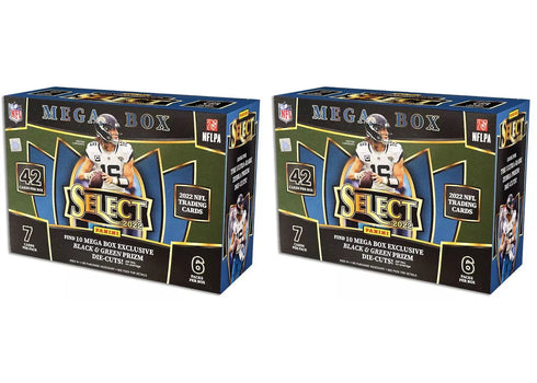 2022 Panini Select Football Mega Box (Black & Green Prizms) 2x Lot