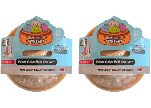 Squishy Bun Mini Squishy Mystery Squishy Series 1 "Dumpling" (Silver Holographic Glitter Chase Version) Blind Box 2x Lot
