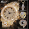 18k Gold Plated Swag and Surf Watch and Chain Combo
