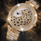 18k Gold Quartz Diamond Leopard Watch