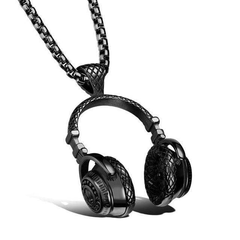 Hip Hop HeadPhones Chained Pendant Necklace