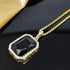 Square Gemstone Pendant Chain