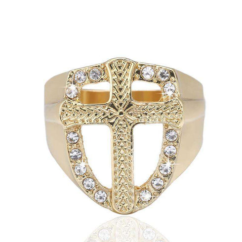 Bless Up Gold Cross Ring