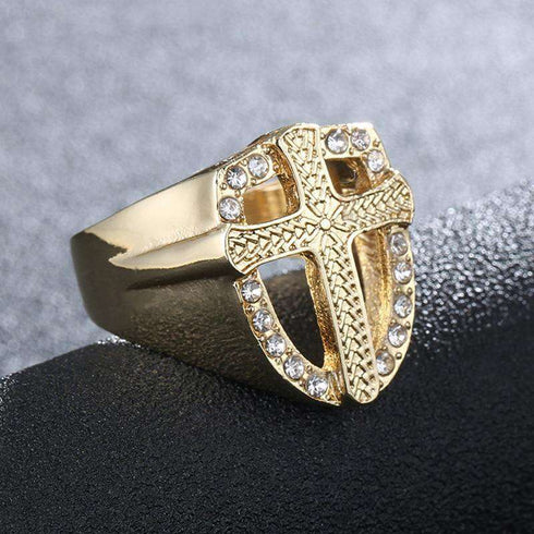 Bless Up Gold Cross Ring