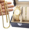 Draped in Gold Watch, Bracelet, and Chain Combo