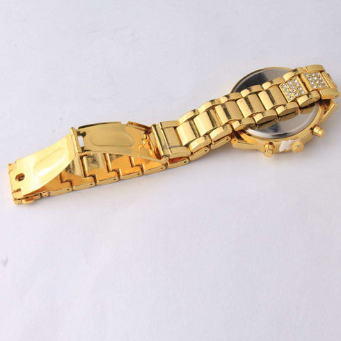 Draped in Gold Watch, Bracelet, and Chain Combo