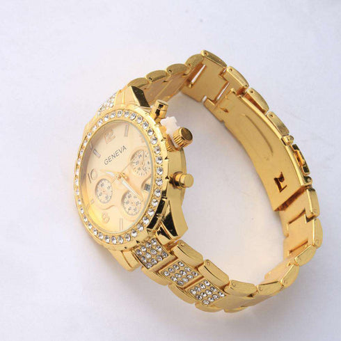 Draped in Gold Watch, Bracelet, and Chain Combo