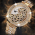 18k Gold Quartz Diamond Leopard Watch