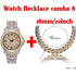 18k Gold Plated Swag and Surf Watch and Chain Combo
