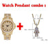 18k Gold Plated Swag and Surf Watch and Chain Combo