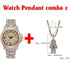 18k Gold Plated Swag and Surf Watch and Chain Combo