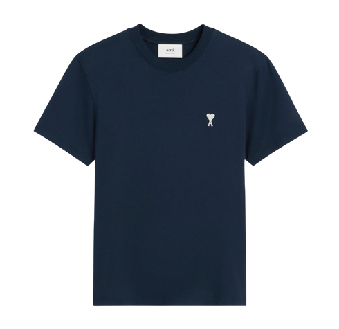 T-shirt Bleu Marine Ami de Coeur Blanc en Coton