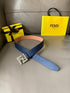 Fendi Men's Leather Belt Buckle Classic Dress Waist Belt for Jeans Trousers Coat Casual Formal